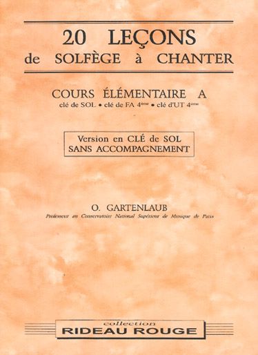 20 Leçons de Solfège (Clé de sol sans accompagnement))