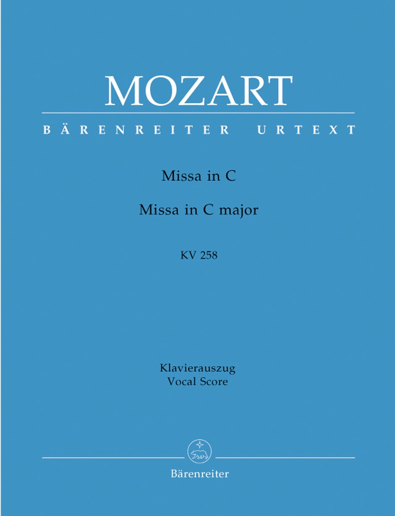 Missa C major, KV.258 Spauer-Messe (Vocal score)