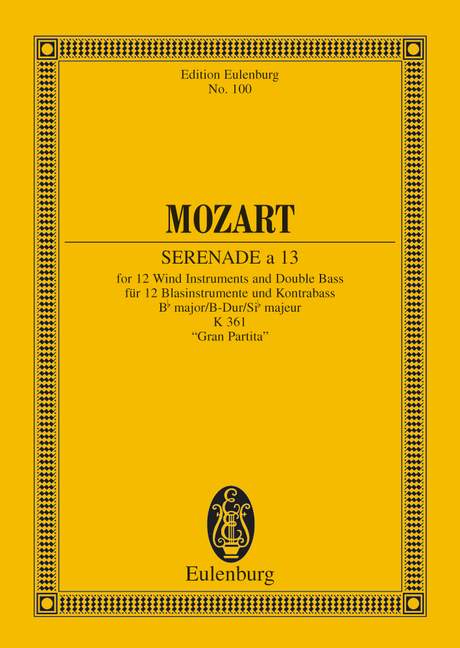 Serenade nr.10 KV.361 Gran Partita (Study score)