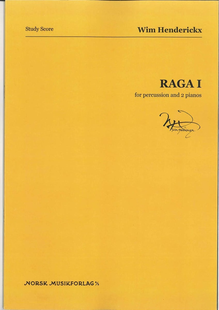 Raga I for Percussion and 2 Pianos (study score)