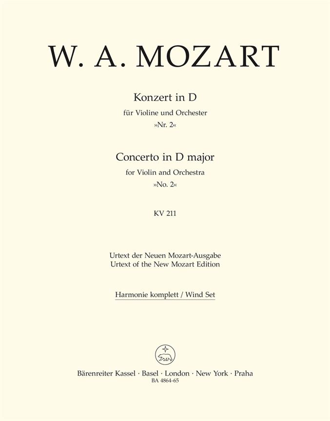 Concerto D major, KV.211 (Wind parts)