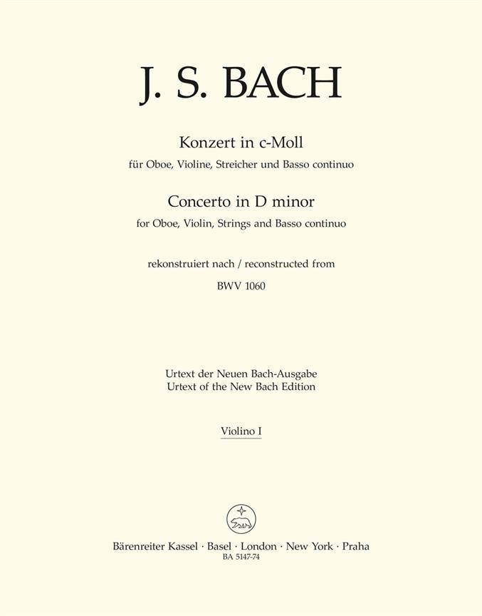 Concerto c minor nach BWV.1060 (Violin 1 part)
