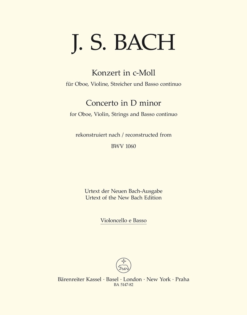 Concerto c minor nach BWV.1060 (Violoncello/Double bass)