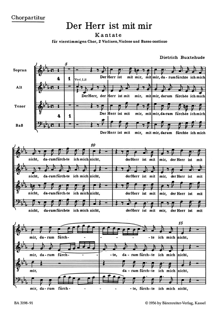 Der Herr ist mit mir, BuxWV.15 (Choral score)