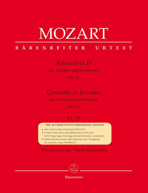 Concerto No.4 D major, KV.218 (Full score)