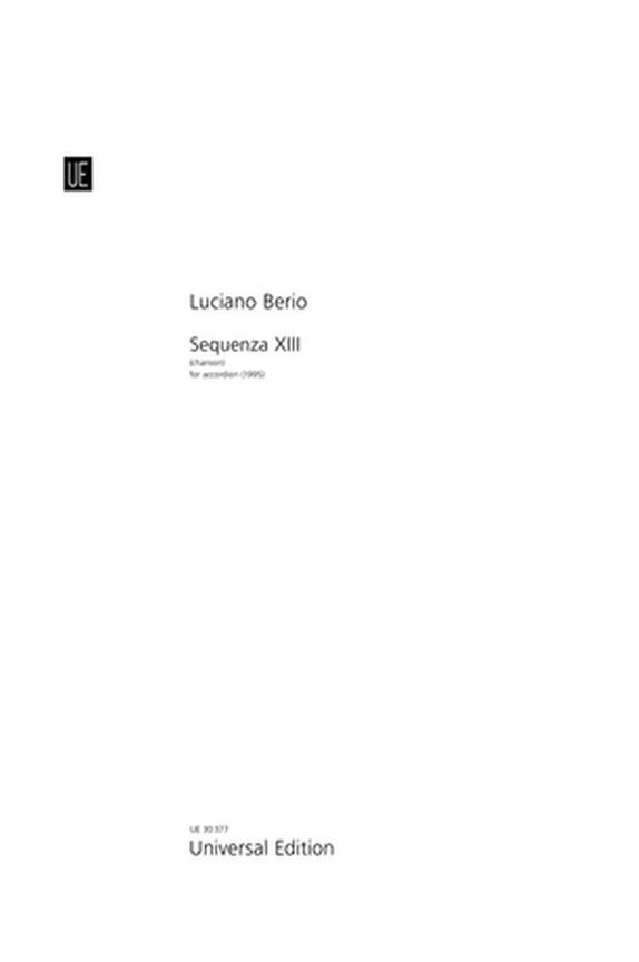Sequenza XIII (chanson) for accordion (1995)