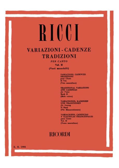 Variazioni-Cadenze Tradizioni per Canto - Vol.2 (Voci maschili)