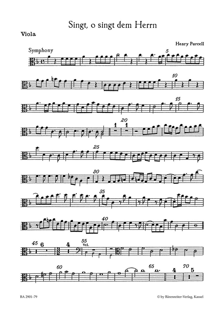 O, sing unto the Lord (Viola part)