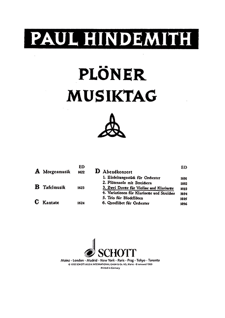 Plöner Musiktag: Abendkonzert No.3 - 2 Duette