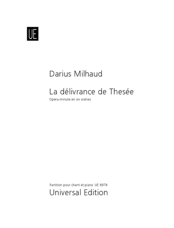 3 Opéras-Minutes: 3. La délivrance de Thésée (Vocal score)