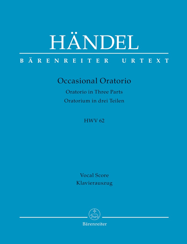 Occasional oratorio, HWV.62 (Vocal score)