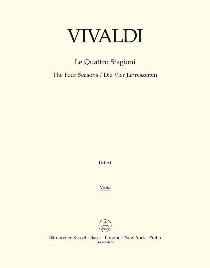 Le Quattro Stagioni / Die Vier Jahreszeiten (Viola part)