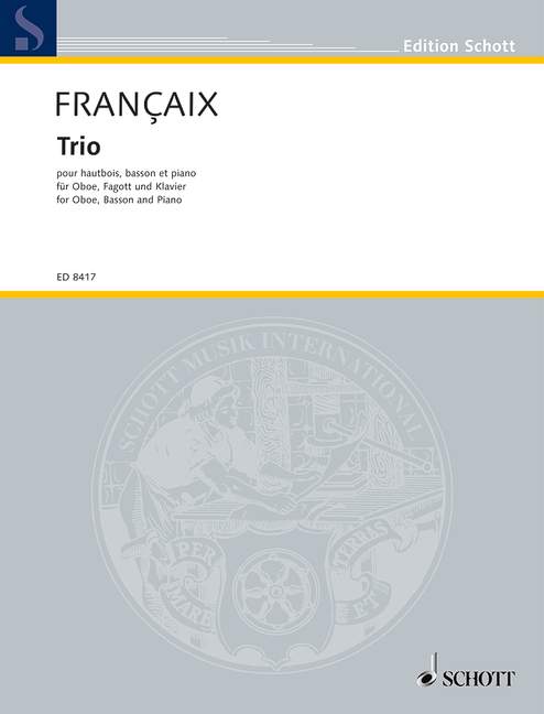 Trio for oboe, bassoon and piano (Score & parts)