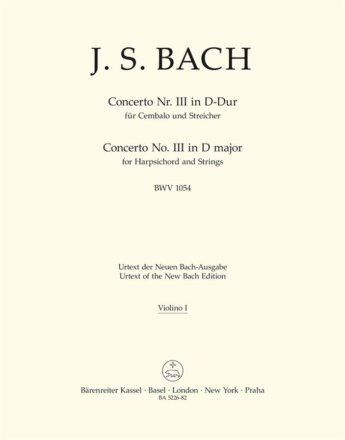 Concerto No.3 in D major, BWV.1054(Violin 1 part)