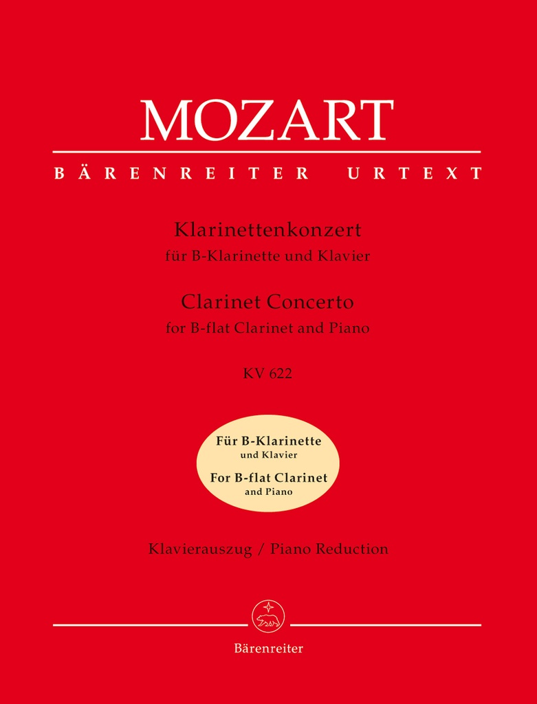 Clarinet Concerto, KV.622 (Piano reduction) (Clarinet in B flat)
