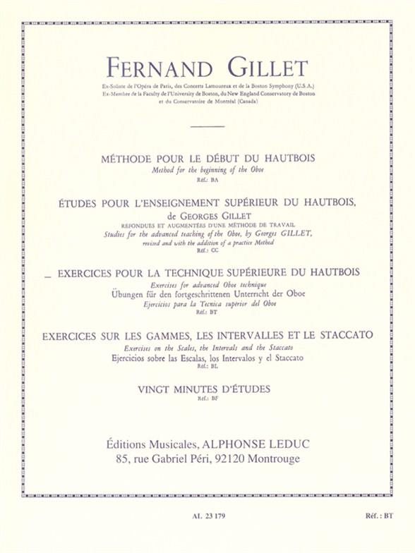 Exercices pour la technique supérieure du hautbois
