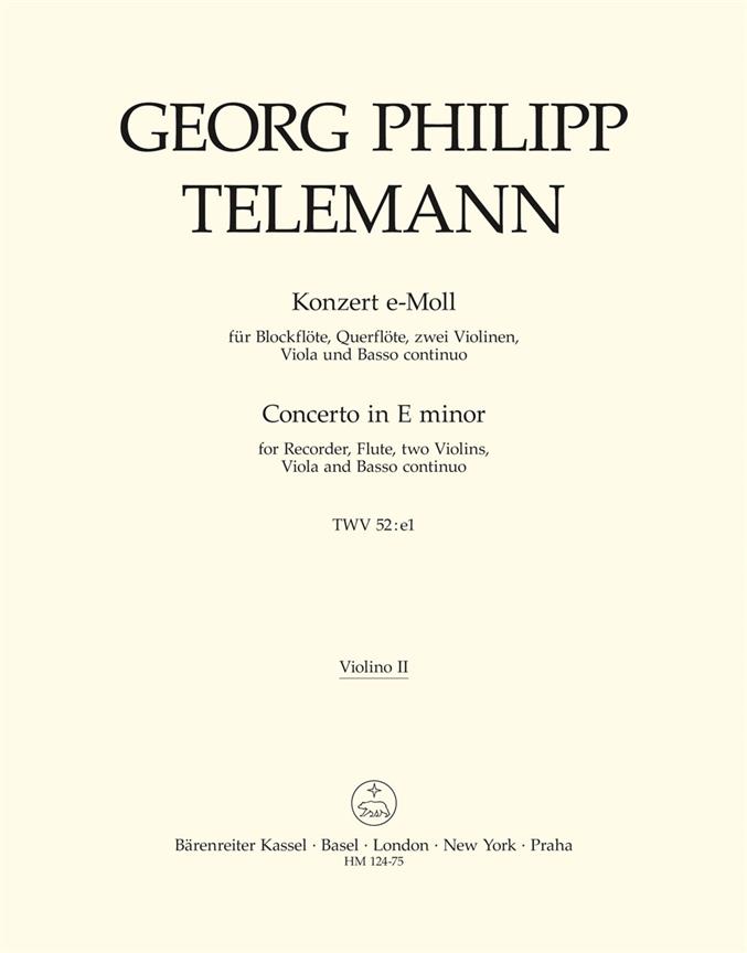 Concerto e minor, TWV.52:e1 (Violin 2 part)