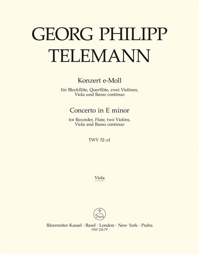 Concerto e minor, TWV.52:e1 (Viola part)