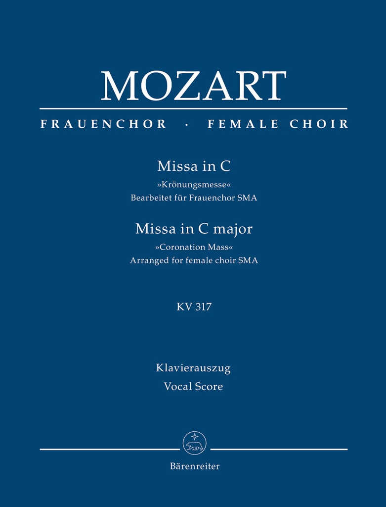 Missa C major, KV.317 Krönungsmesse (Vocal score)