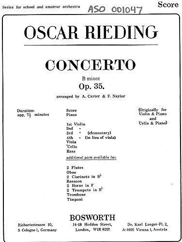 Concerto in B minor - Op.35 (Score & parts)