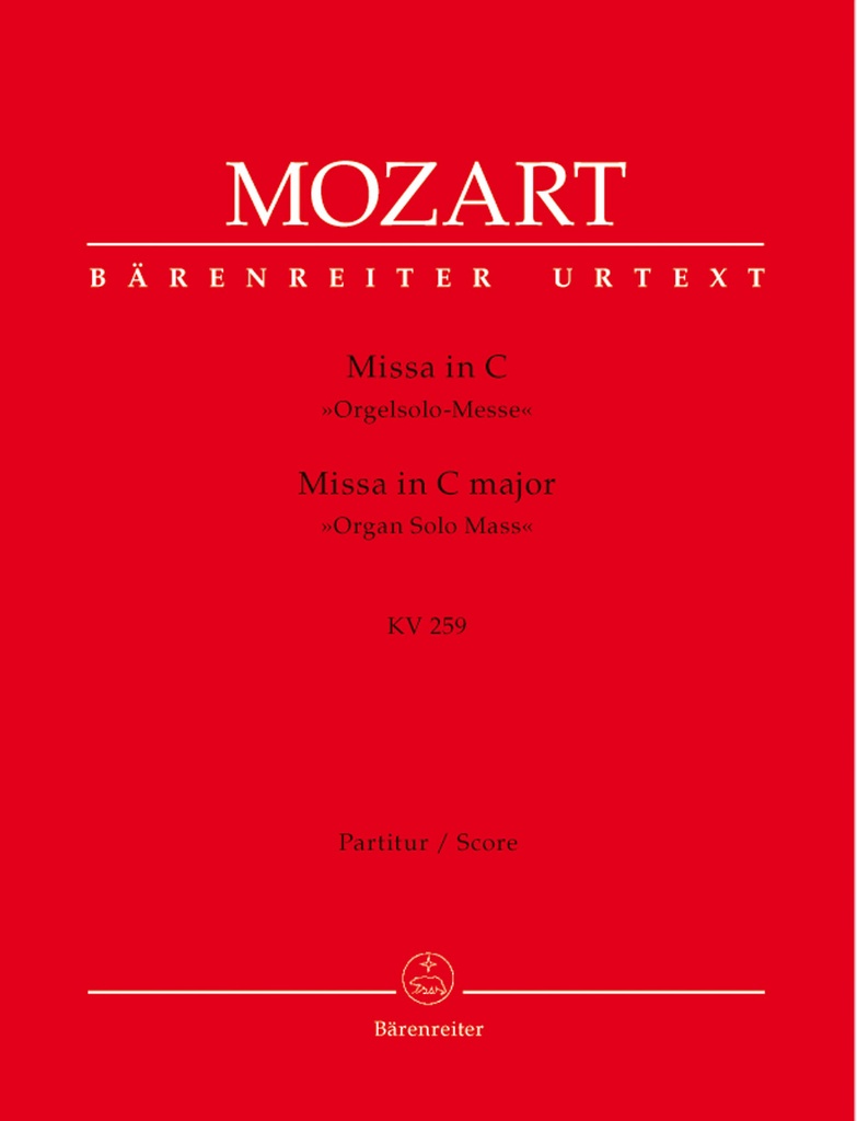 Missa C major, KV.259 Orgelsolo-Messe (Full score)