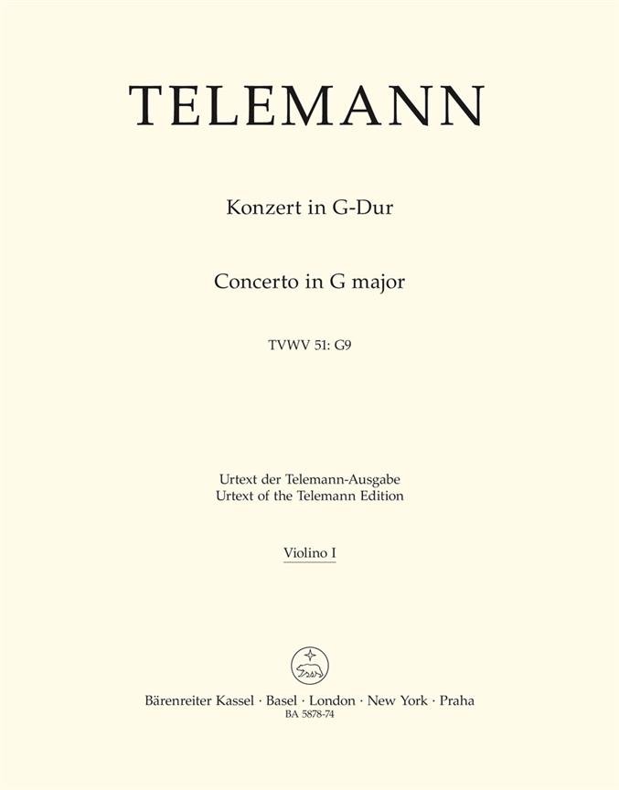 Concerto for Viola in G, TWV 51:G9 (1st Violin part)