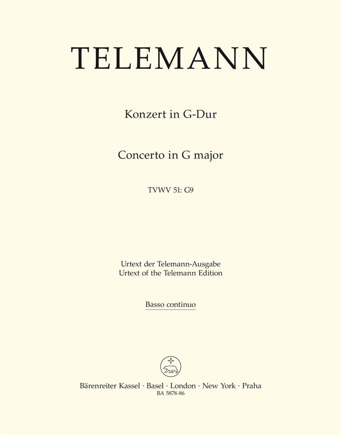 Concerto for Viola in G, TWV 51:G9 (BC part)
